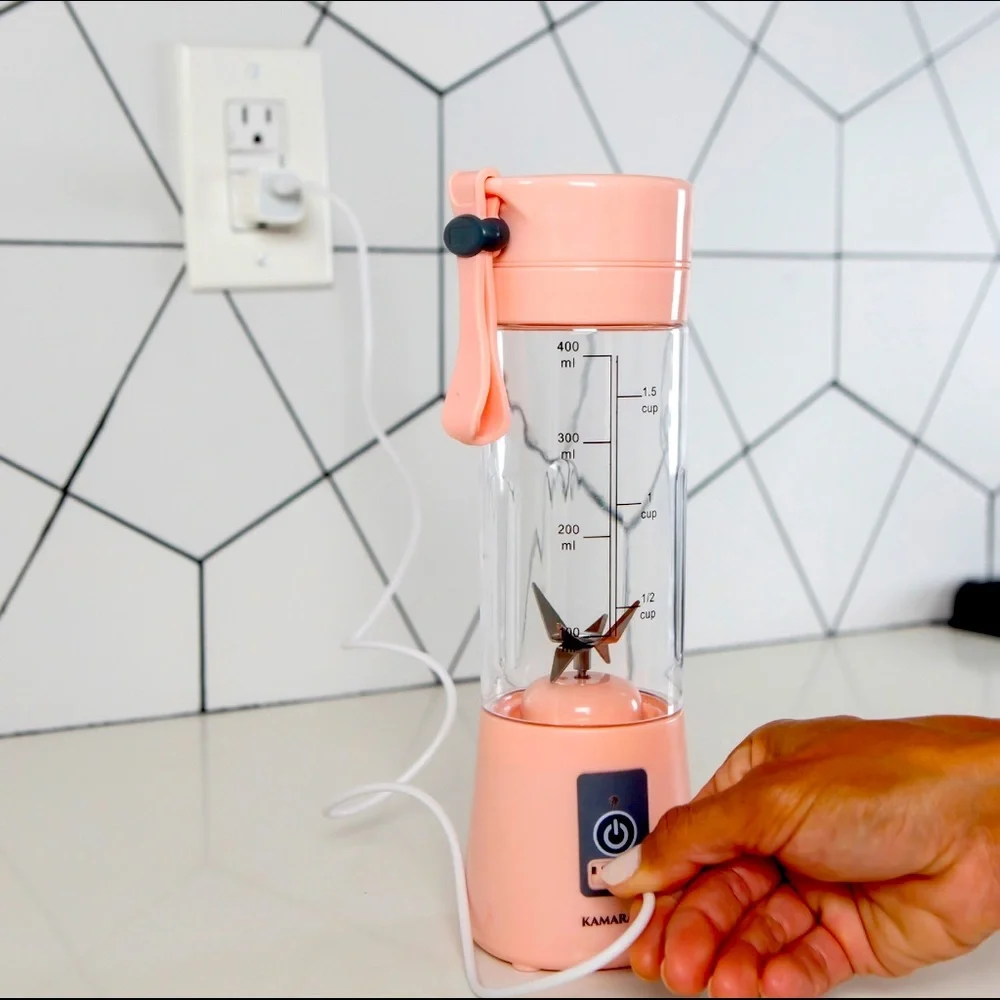 KAMARAMA Portable Rechargeable Juice Shake Smoothie Blender Juice Cup Pink